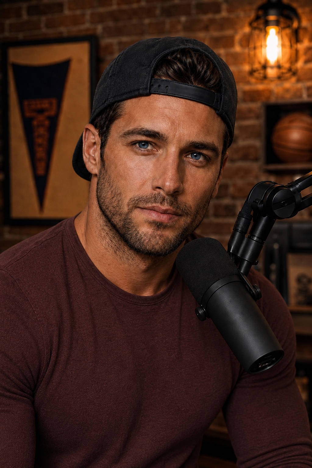Cole at the microphone